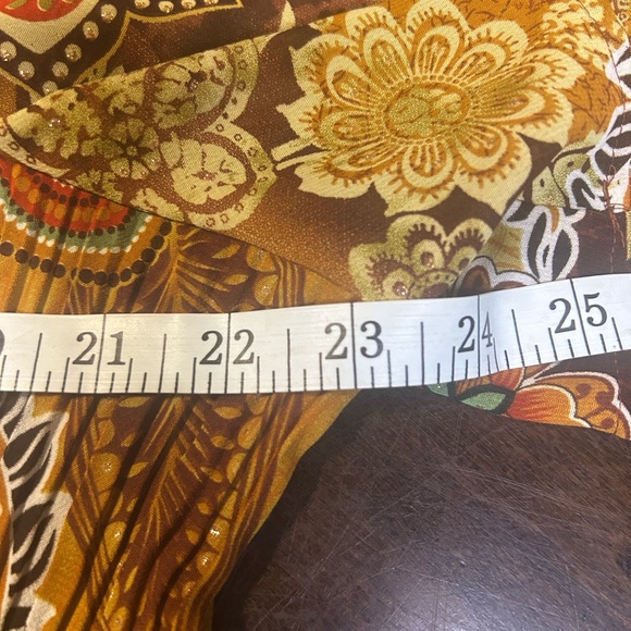 Studio 1940 Women's Tropical Button Down Shirt - Brown and Orange - Picture 5 of 6